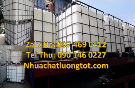 Thùng nhựa ibc 1000 Lít đựng hóa chất, Tank 1000L đựng chất phụ gia thực phẩm, bồn nhựa 1000l đựng a