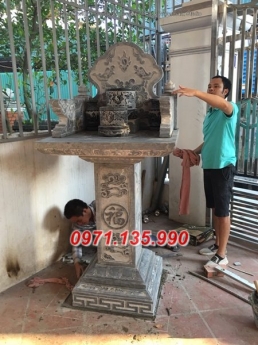 Am thờ bằng đá trắng - Cây hương bằng đá đẹp thờ thần linh