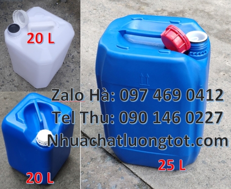 can 18l tròn đựng nông dược, can dẹp 30 lít đựng dầu hỏa, can 30l trắng, can 25l xanh, can vuông 30l
