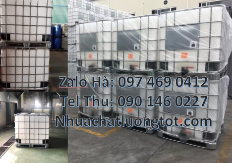 Tank IBC 1000L, mua bồn nhựa 1000 lít, Thùng nhựa 1000 lít cũ, Bồn đựng hóa chất, Tank nhựa trắng 1