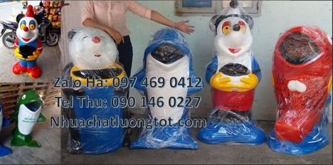 thùng rác con vật, sọt rác hình thú, thùng rác cá chép, sọt rác con voi, sọt rác cá heo