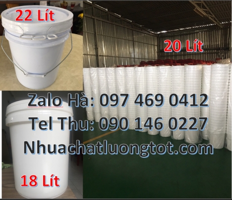 Thùng nhựa nắp đậy 16l, Vỏ thùng đựng sơn 20 lít, Vỏ thùng đựng sơn 22 lít, Xô nhựa 22l đựng