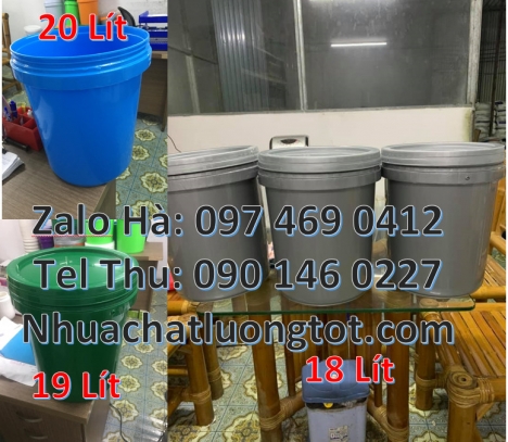 Thùng nhựa nắp đậy 16l, Vỏ thùng đựng sơn 20 lít, Vỏ thùng đựng sơn 22 lít, Xô nhựa 22l đựng