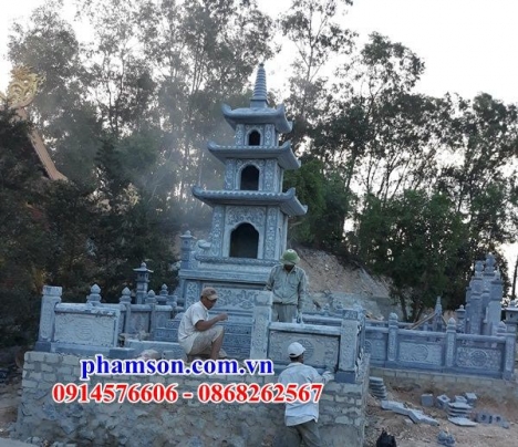 kiểu 65 tháp mộ đá khối đẹp