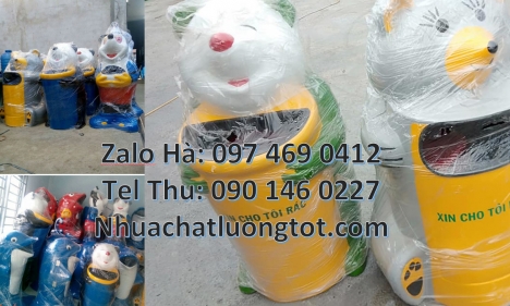 thùng rác con vật, sọt rác hình thú, thùng rác cá chép, sọt rác con voi, sọt rác cá heo