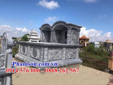 lăng mộ đá đôi nguyên khối - mồ đá xanh ninh bình