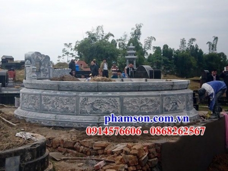 Lăng mộ tròn đá xanh đẹp phù hợp với phong thủy
