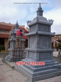 93- Tháp bảo mộ mồ mả gia đình ông bà bằng đá Hậu Giang Bắc Cạn