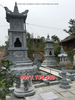 93- Tháp bảo mộ mồ mả gia đình ông bà bằng đá Hậu Giang Bắc Cạn