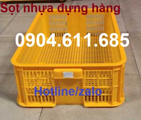 Sọt nhựa đựng hải sản, sọt nhựa KT 61x42x19 cm