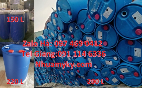 Thùng phi Phuy nhựa 120 lít, Phuy nhựa 150 lít nắp mở, Phuy nhựa xanh, Thùng phi màu xanh, Thùng phu