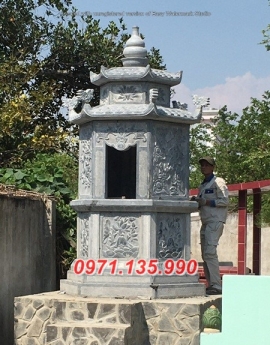 93- Tháp bảo mộ mồ mả gia đình ông bà bằng đá Hậu Giang Bắc Cạn