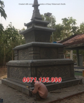 93- Tháp bảo mộ mồ mả gia đình ông bà bằng đá Hậu Giang Bắc Cạn