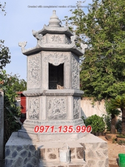 93- Tháp bảo mộ mồ mả gia đình ông bà bằng đá Hậu Giang Bắc Cạn