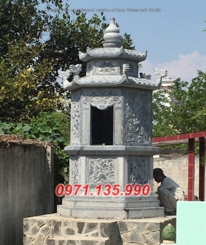 93- Tháp bảo mộ mồ mả gia đình ông bà bằng đá Hậu Giang Bắc Cạn