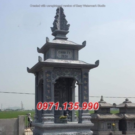 93- Tháp bảo mộ mồ mả gia đình ông bà bằng đá Hậu Giang Bắc Cạn