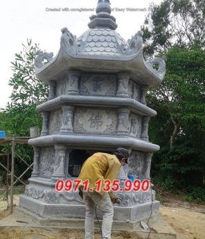 93- Tháp bảo mộ mồ mả gia đình ông bà bằng đá Hậu Giang Bắc Cạn