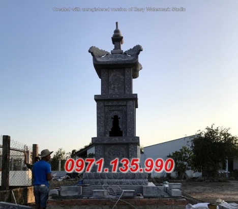 93- Tháp bảo mộ mồ mả gia đình ông bà bằng đá Hậu Giang Bắc Cạn