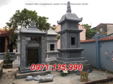 93- Tháp bảo mộ mồ mả gia đình ông bà bằng đá Hậu Giang Bắc Cạn