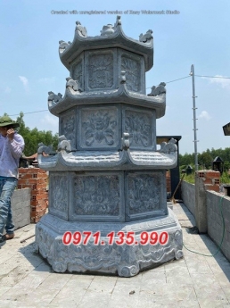 93- Tháp bảo mộ mồ mả gia đình ông bà bằng đá Hậu Giang Bắc Cạn