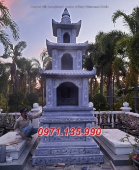 93- Tháp bảo mộ mồ mả gia đình ông bà bằng đá Hậu Giang Bắc Cạn