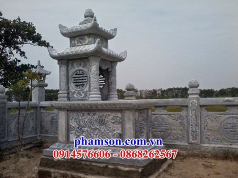 lắp đặt mồ đá hai mái cà mau - mộ đá hai đao có mái che