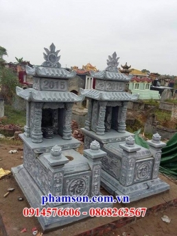 lắp đặt mồ đá hai mái cà mau - mộ đá hai đao có mái che