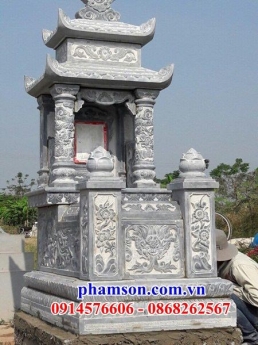 lắp đặt mồ đá hai mái cà mau - mộ đá hai đao có mái che