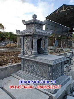lắp đặt mồ đá hai mái cà mau - mộ đá hai đao có mái che