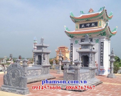 lắp đặt mồ đá hai mái cà mau - mộ đá hai đao có mái che