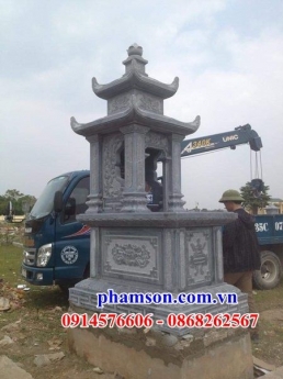 lắp đặt mồ đá hai mái cà mau - mộ đá hai đao có mái che