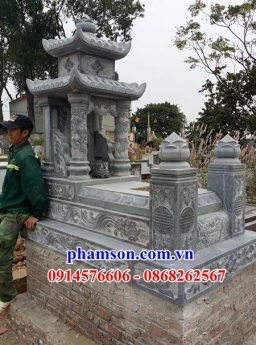 lắp đặt mồ đá hai mái cà mau - mộ đá hai đao có mái che