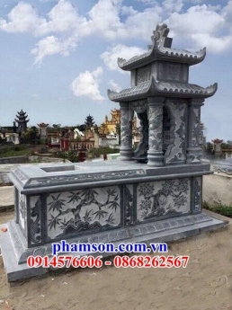 lắp đặt mồ đá hai mái cà mau - mộ đá hai đao có mái che