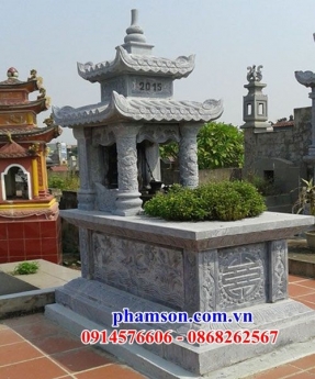lắp đặt mồ đá hai mái cà mau - mộ đá hai đao có mái che