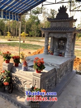 mẫu mộ đá hai mái đao đơn giản đẹp - mộ đá thái duy