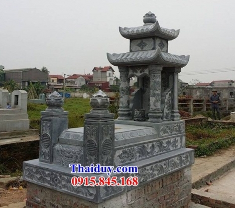 mẫu mộ đá hai mái đao đơn giản đẹp - mộ đá thái duy