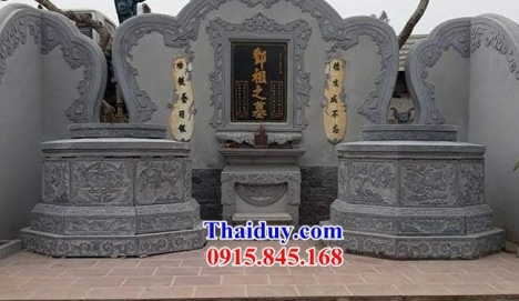 xây mộ tròn bằng đá khối - mồ đá để tro hài cốt