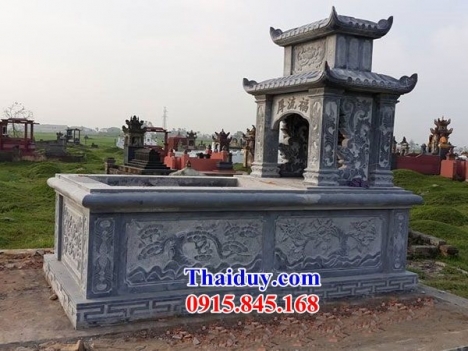mẫu mộ đá hai mái đao đơn giản đẹp - mộ đá thái duy