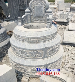 xây mộ tròn bằng đá khối - mồ đá để tro hài cốt