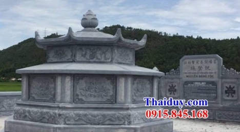 xây mộ tròn bằng đá khối - mồ đá để tro hài cốt