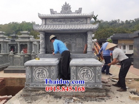 giá bán mộ đá đôi ninh bình đẹp - lăng mộ khối liền nhau
