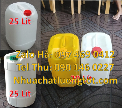 Can nhựa 30 lít đựng thuốc thú y, can 20l giá rẻ can 25l trắng, can vuông 30 lít hdpe đựng hóa chất