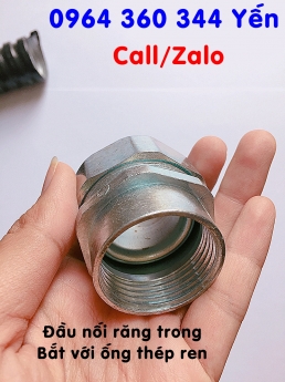 Đầu nối kín nước với ống thép trơn, ống thép ren