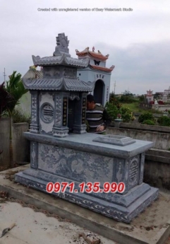 Mẫu mộ đá đẹp hà nôi + lăng mộ 2 mái bằng đá nguyên khối