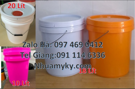 Xô nhựa đựng sơn 22 lít. Thùng sơn 5l quai nhựa, Xô nhựa 22 lít, thùng nhựa 19 l quai sắt Vỏ thù