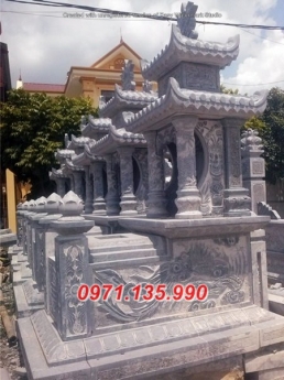 Mẫu mộ đá đẹp hà nôi + lăng mộ 2 mái bằng đá nguyên khối