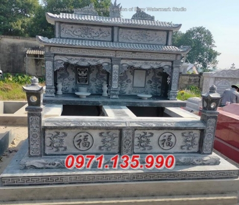 Mẫu mộ đá đẹp hà nôi + lăng mộ 2 mái bằng đá nguyên khối