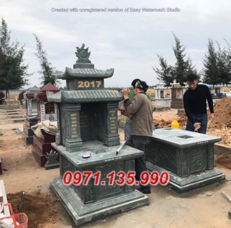 Mẫu mộ đá đẹp hà nôi + lăng mộ 2 mái bằng đá nguyên khối