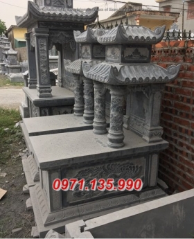 Mẫu mộ đá đẹp hà nôi + lăng mộ 2 mái bằng đá nguyên khối