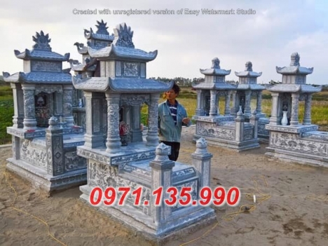 Mẫu mộ đá đẹp hà nôi + lăng mộ 2 mái bằng đá nguyên khối
